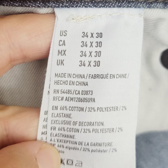 American Eagle Outfitters Men's Blue Cotton Blend Flex 4 Denim Jean Size 34X30 - Picture 10 of 15